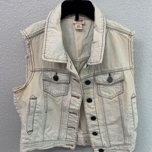 Mossimo Supply Co. Off-White Denim Vest